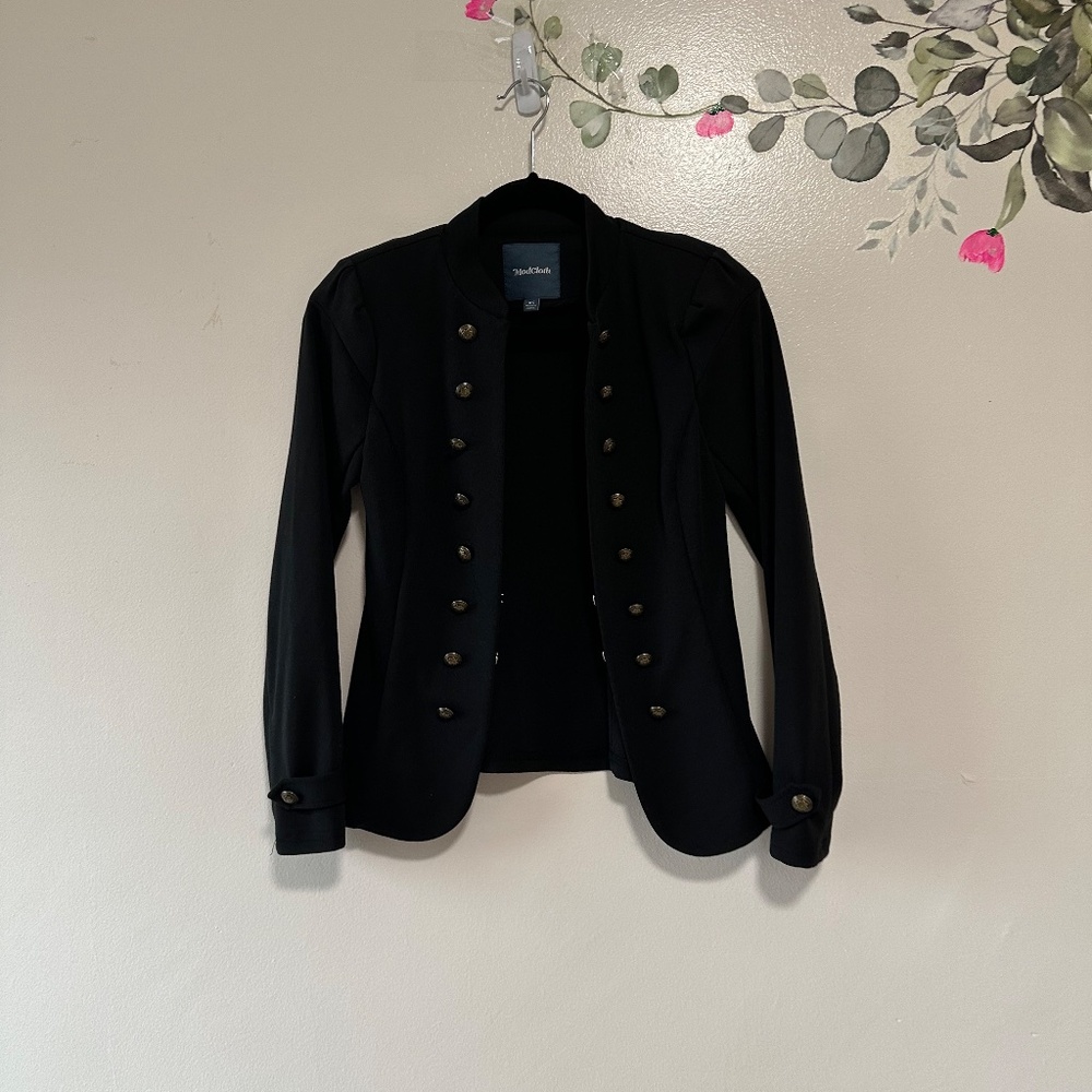 Modcloth Glam Believer Knit Military Button Front Blazer, Black, Size XS - Picture 12 of 12